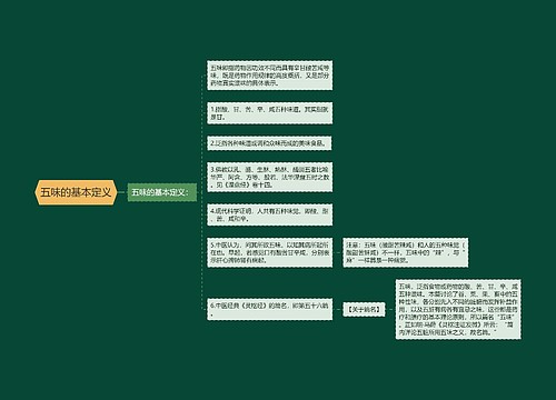 五味的基本定义