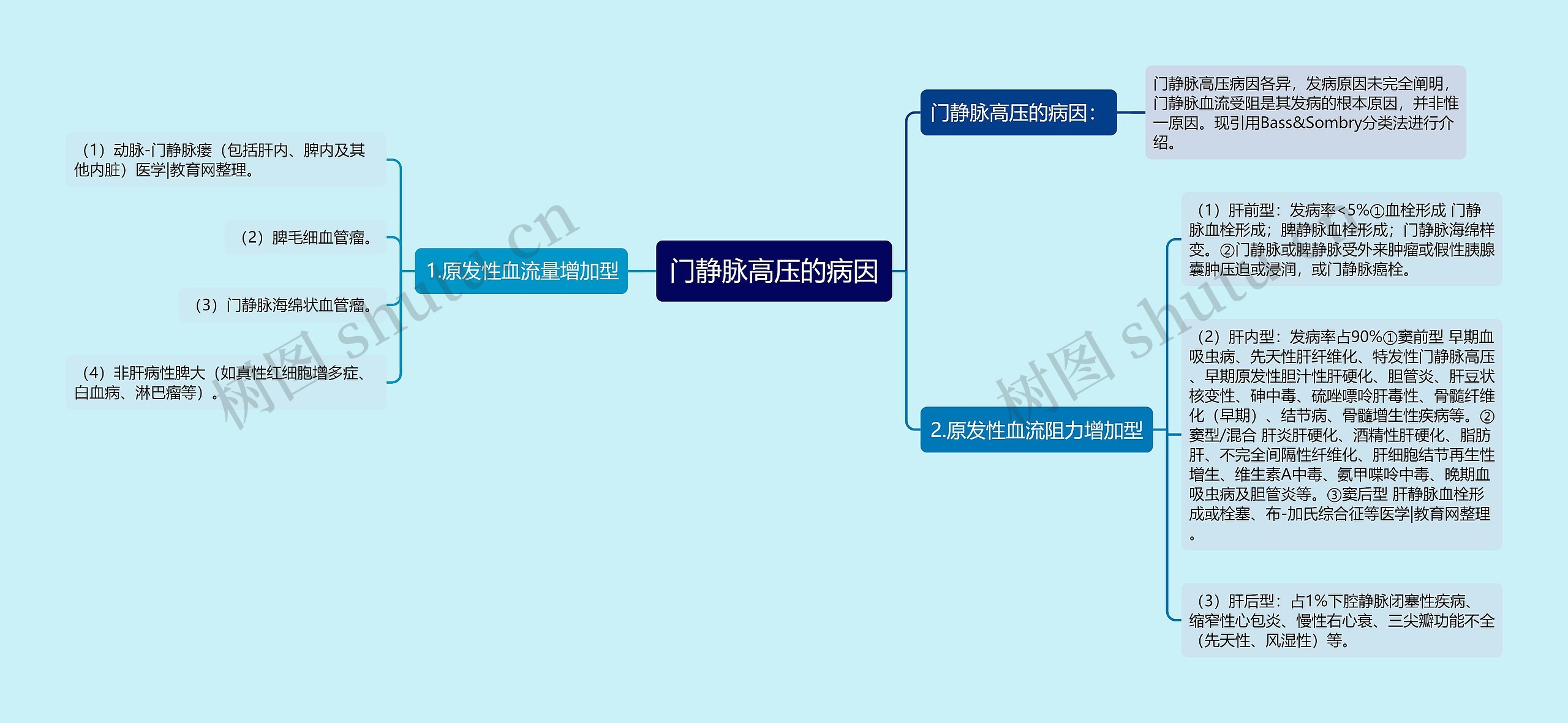 门静脉高压的病因思维导图