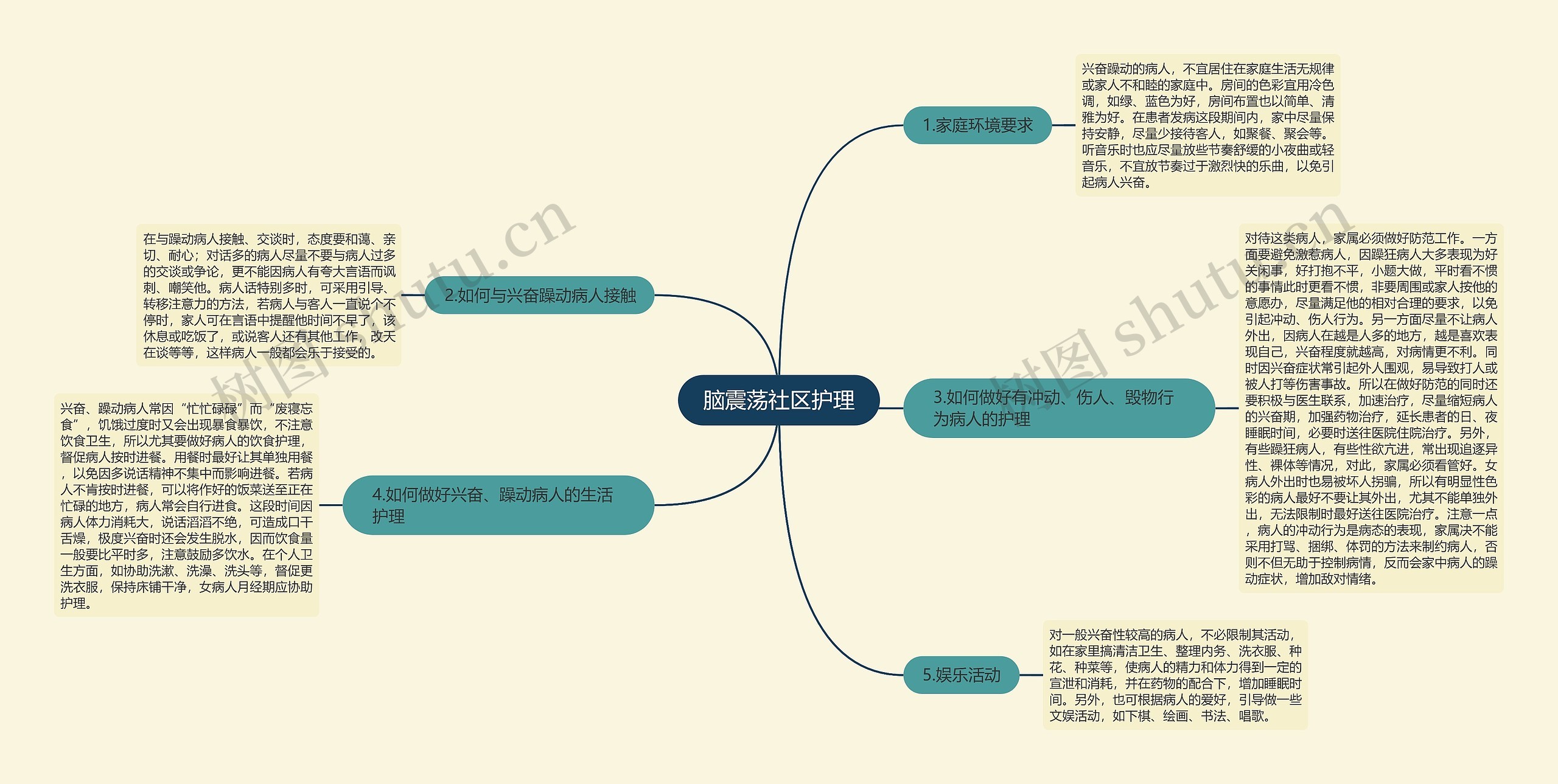 脑震荡社区护理思维导图