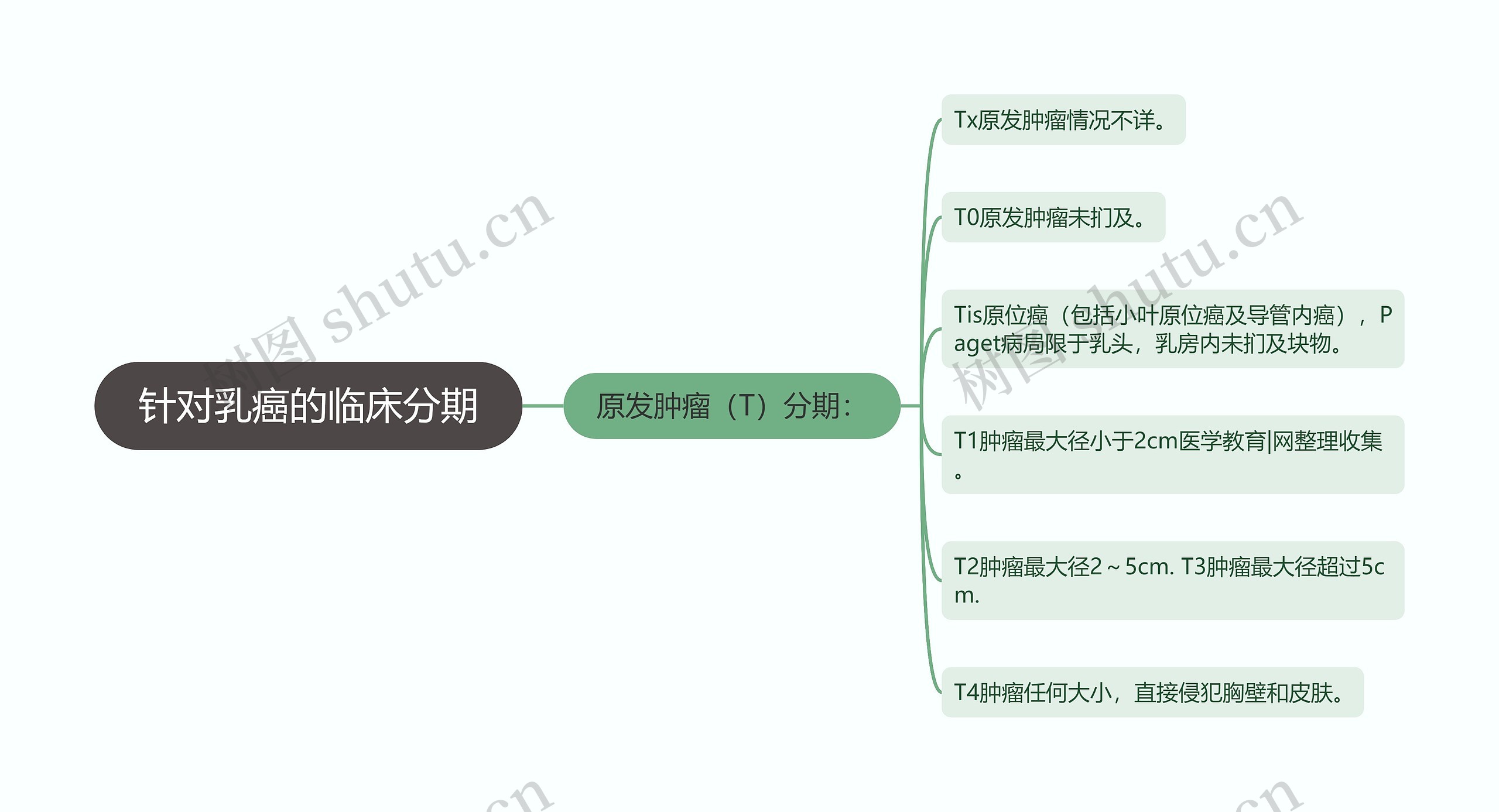 针对乳癌的临床分期思维导图