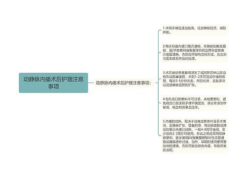 动静脉内瘘术后护理注意事项