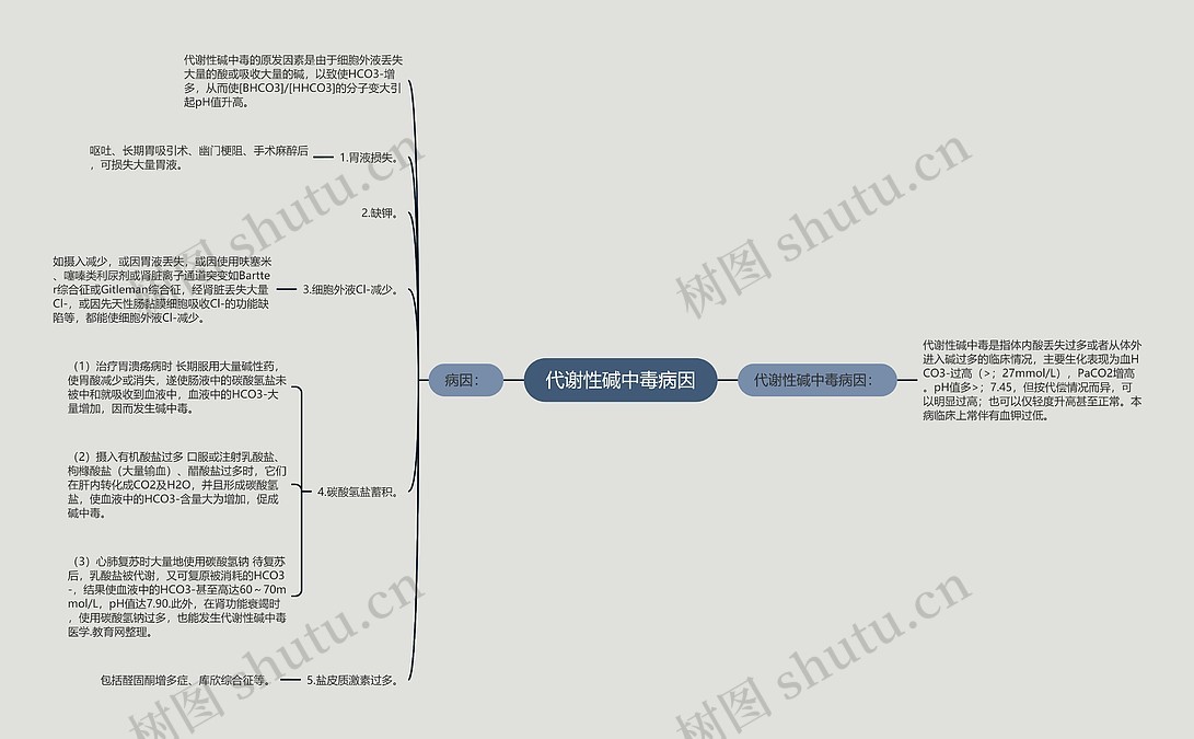 代谢性碱中毒病因思维导图_编号p6760099-TreeMind树图