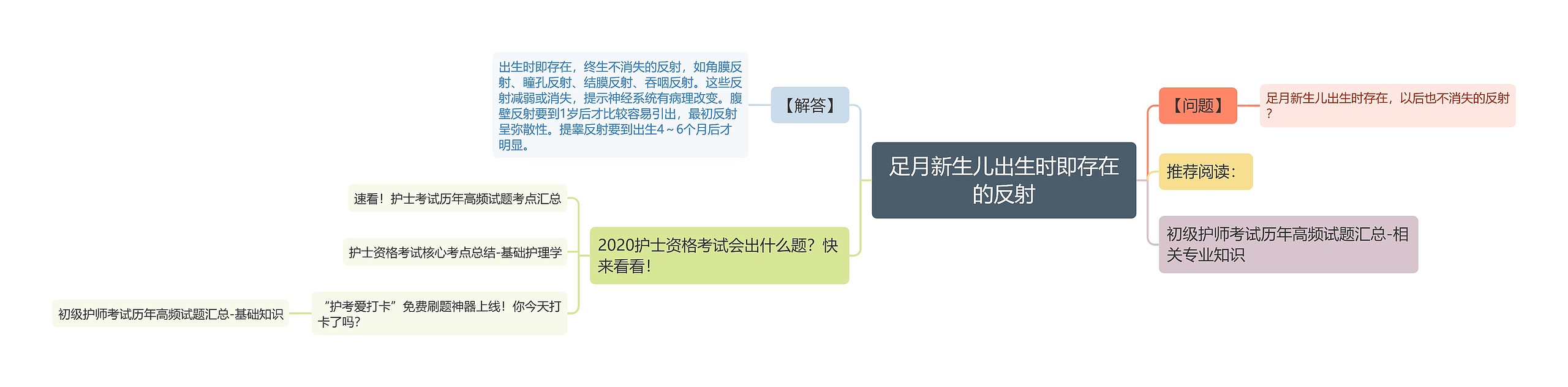 足月新生儿出生时即存在的反射思维导图