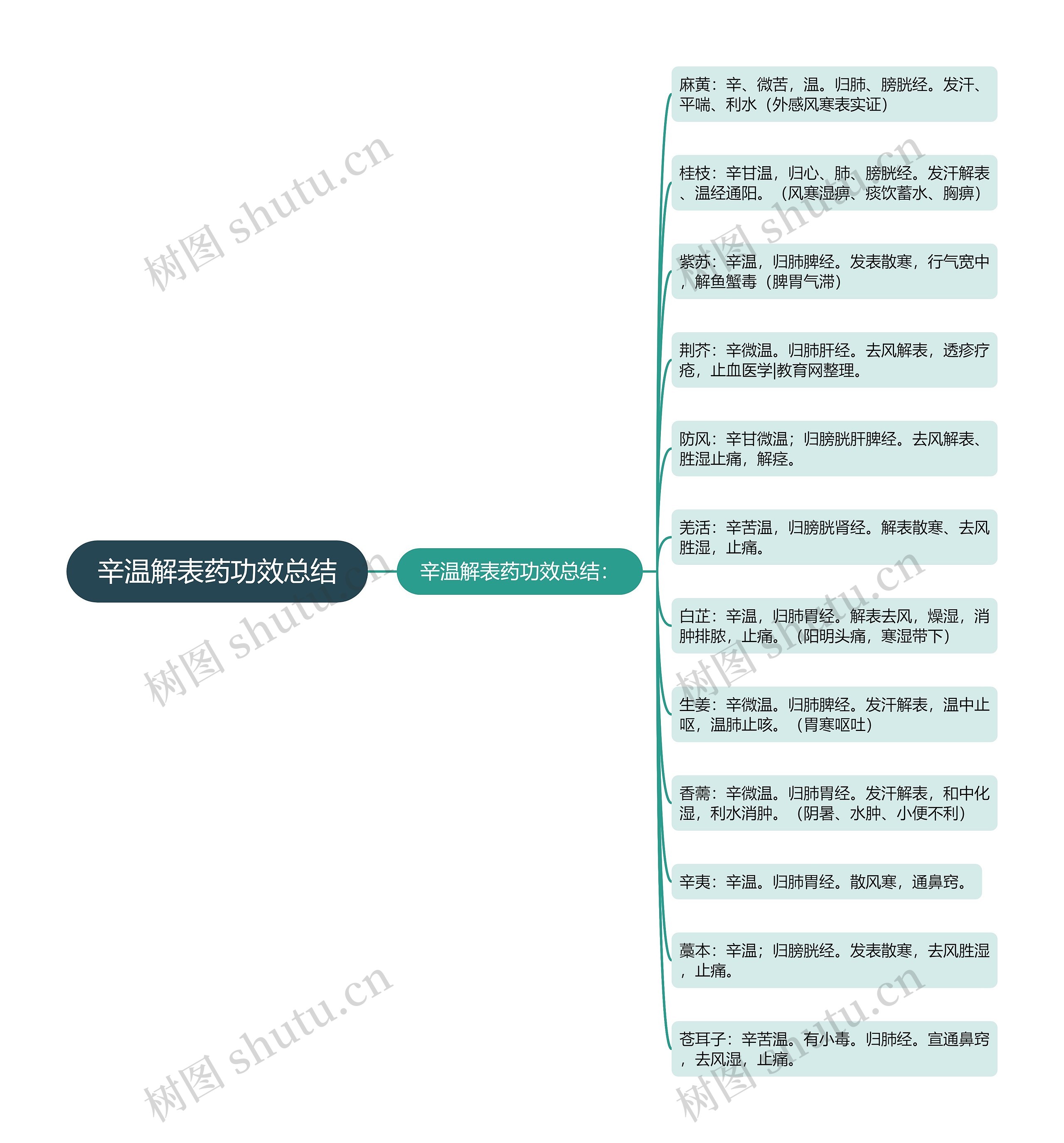 辛温解表药功效总结