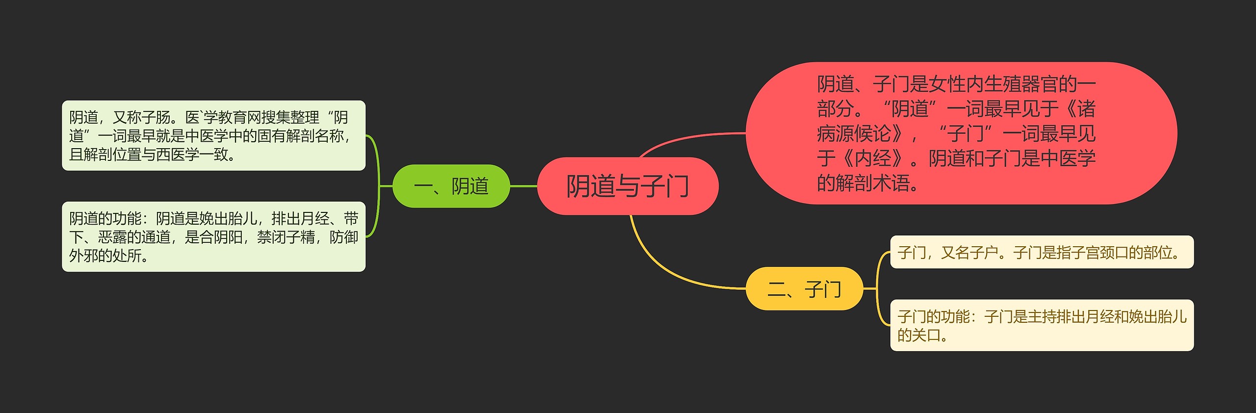 阴道与子门思维导图