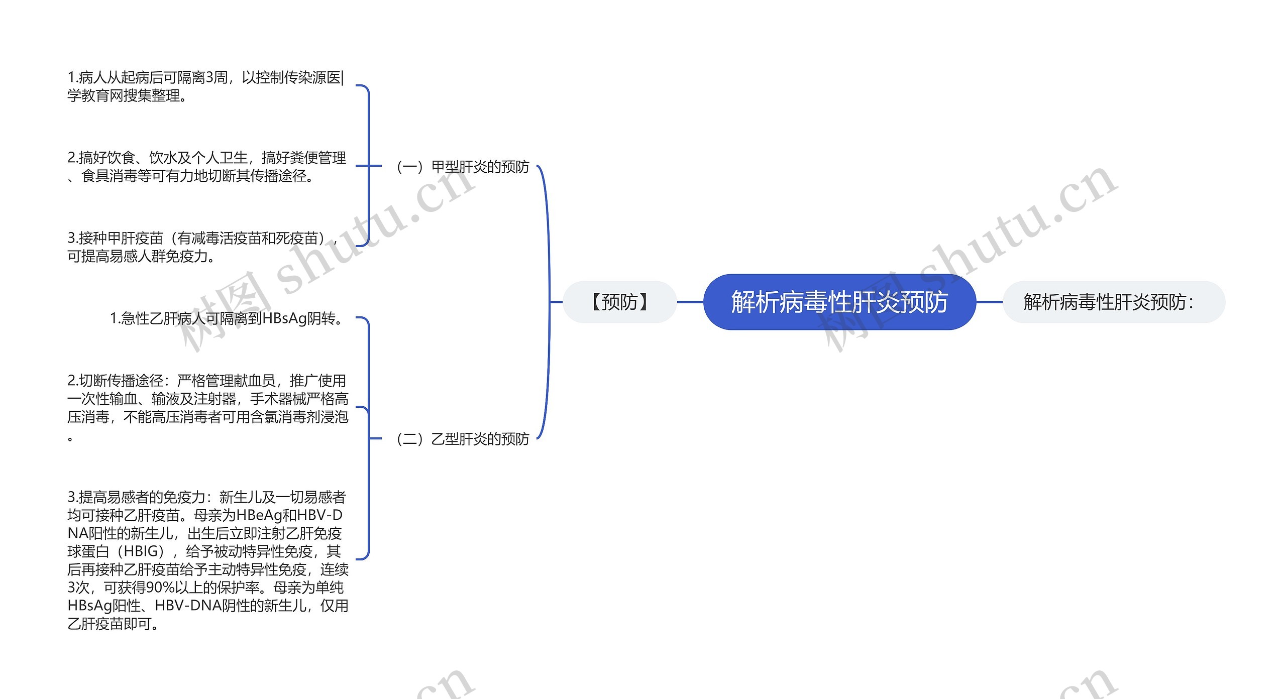 解析病毒性肝炎预防思维导图