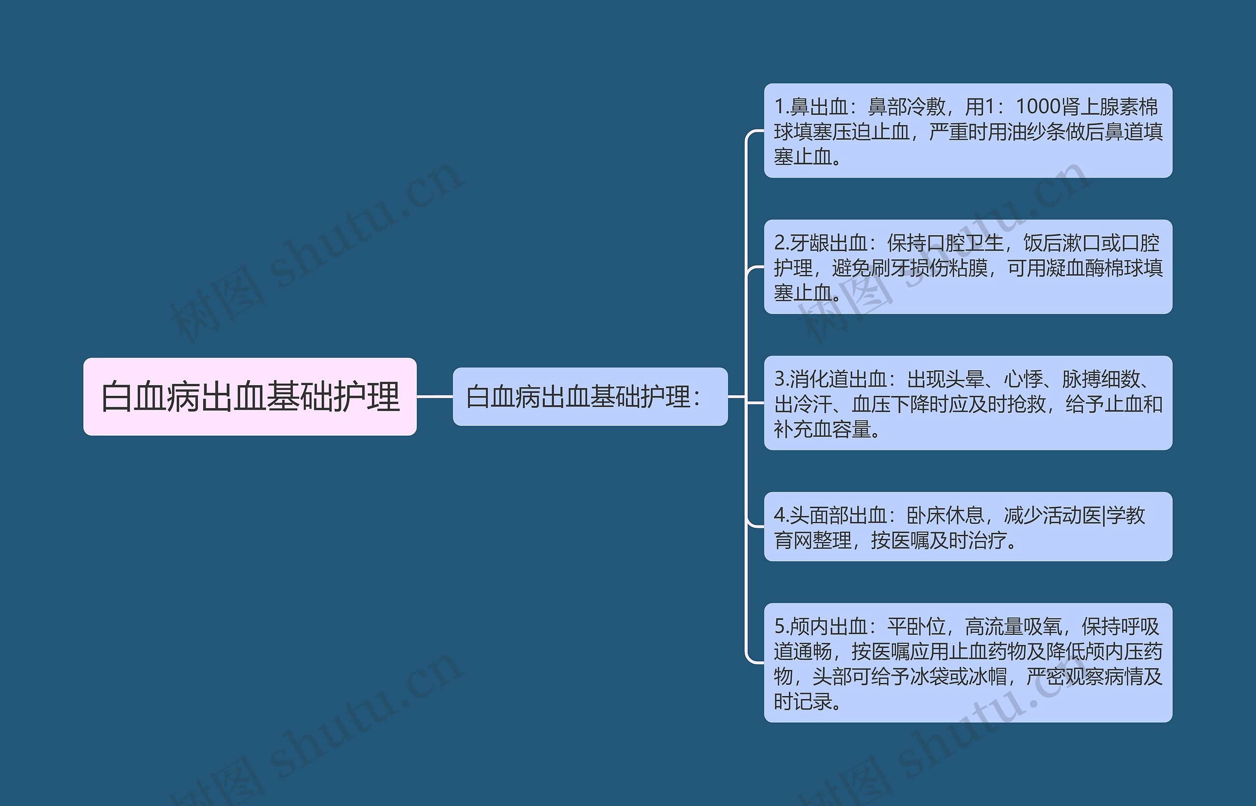 白血病出血基础护理思维导图