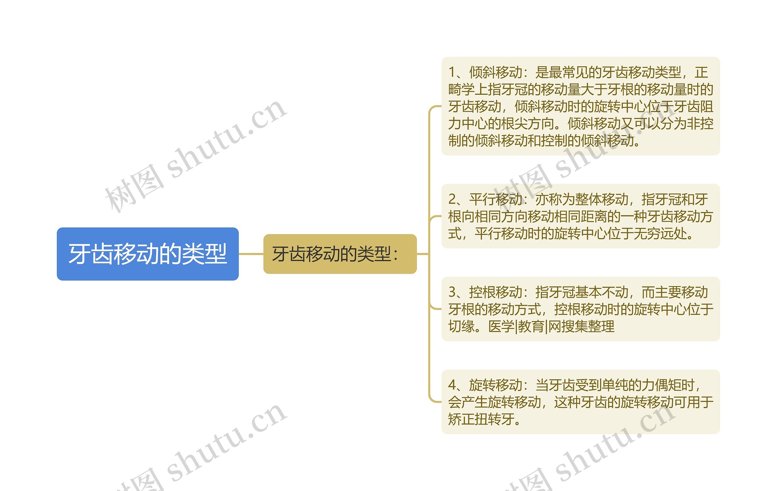 牙齿移动的类型思维导图