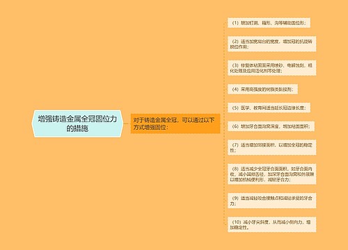 增强铸造金属全冠固位力的措施