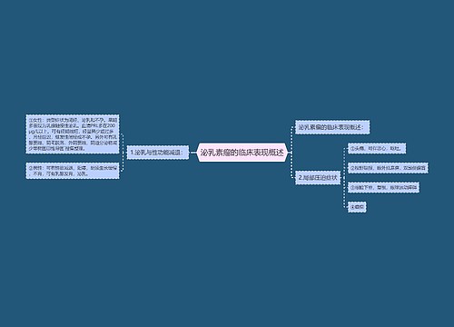 泌乳素瘤的临床表现概述思维导图