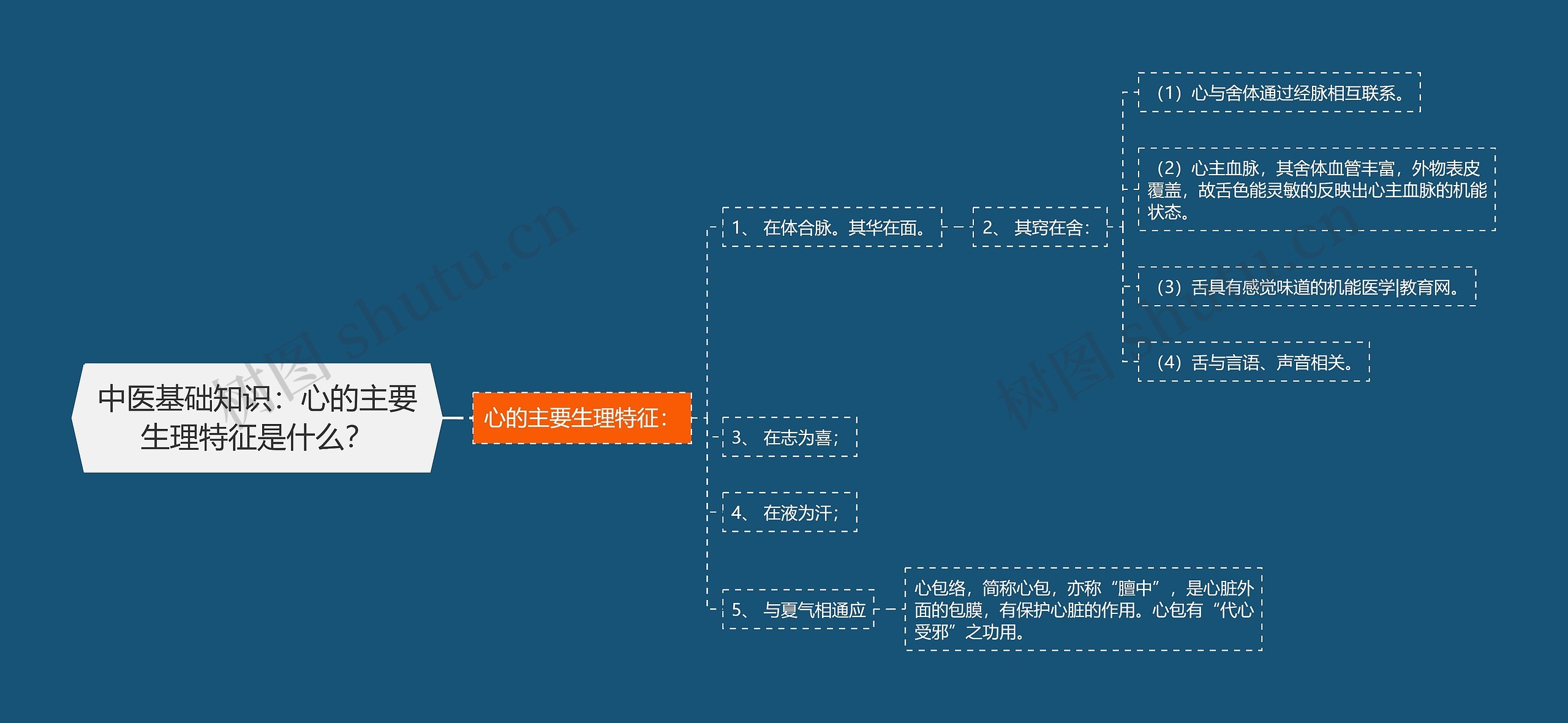 中医基础知识：心的主要生理特征是什么？思维导图