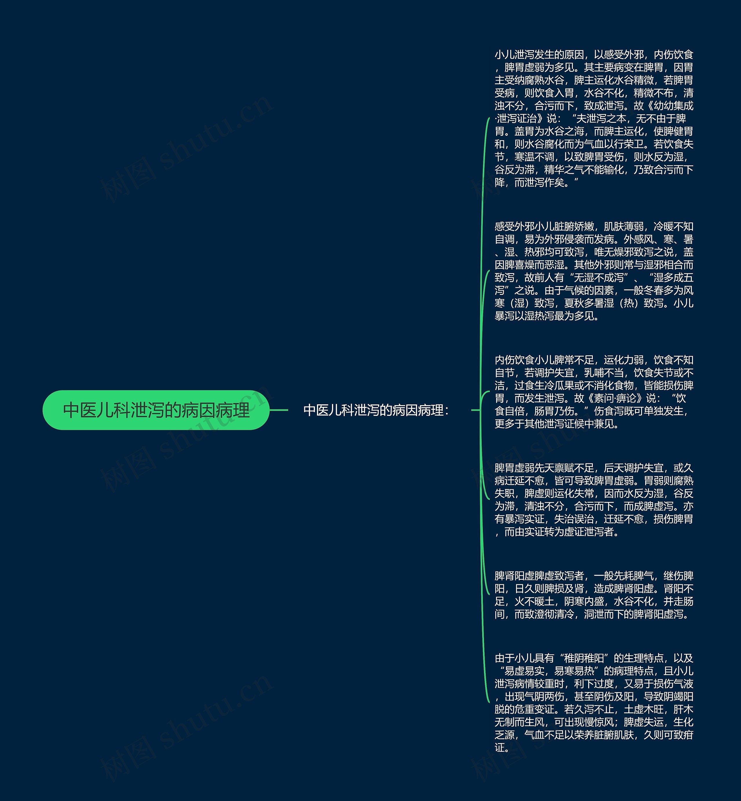 中医儿科泄泻的病因病理思维导图
