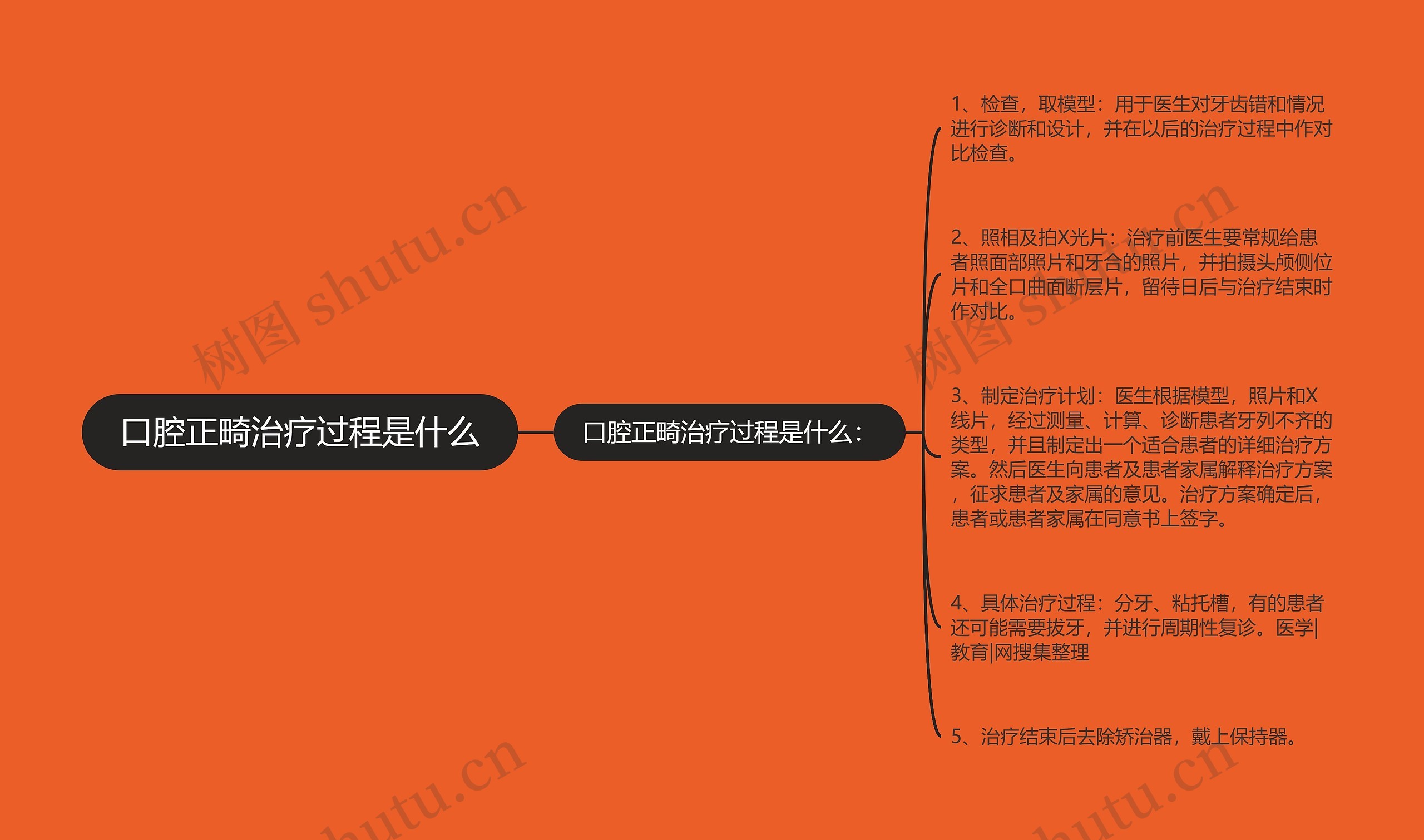 口腔正畸治疗过程是什么思维导图