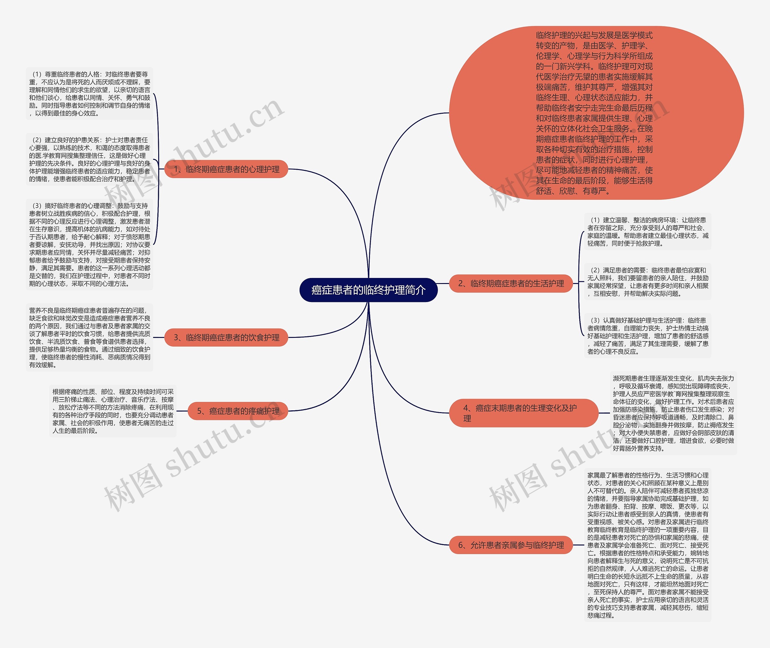 癌症患者的临终护理简介思维导图