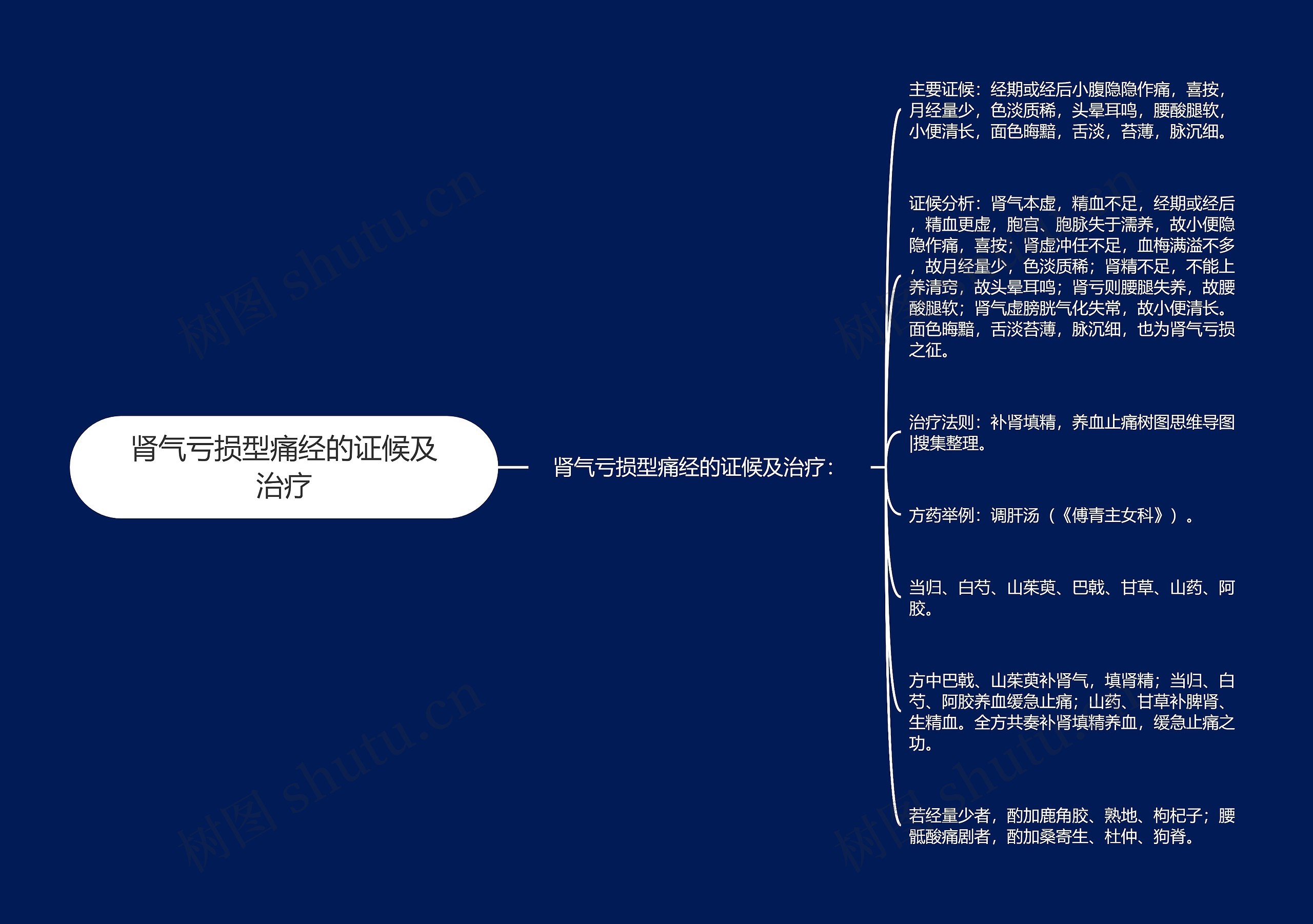 肾气亏损型痛经的证候及治疗思维导图