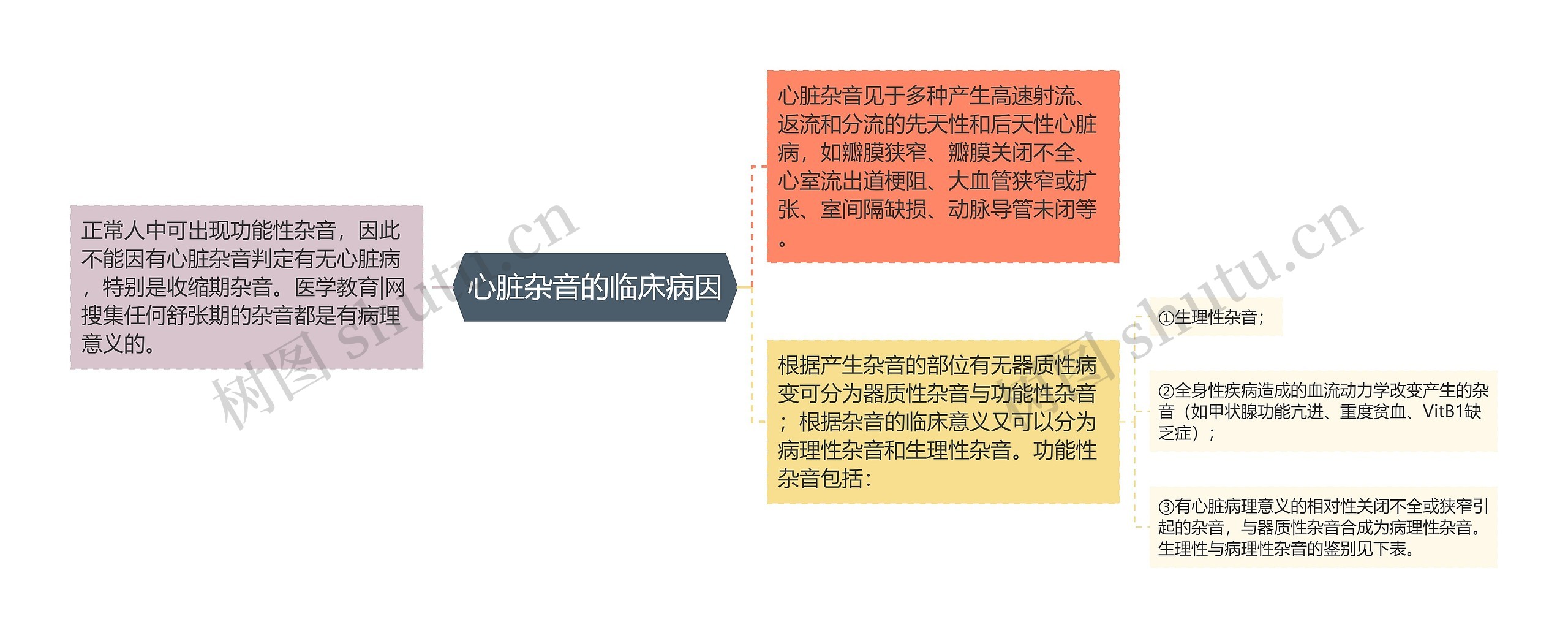 心脏杂音的临床病因思维导图