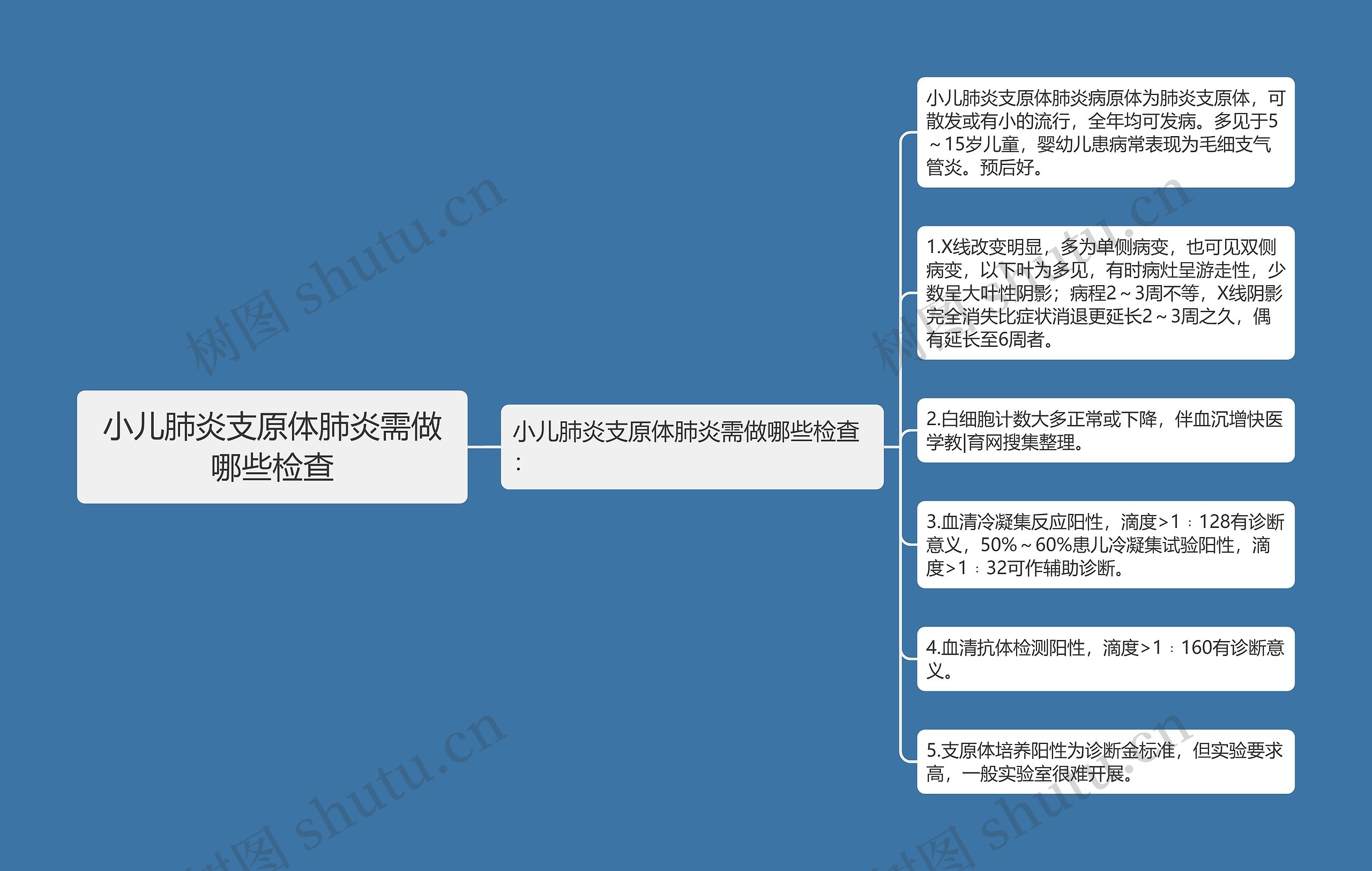 小儿肺炎支原体肺炎需做哪些检查思维导图