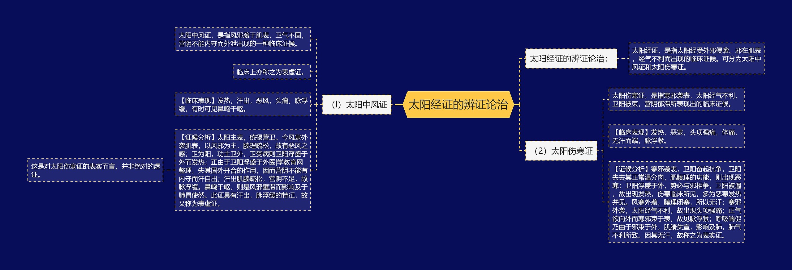 太阳经证的辨证论治思维导图