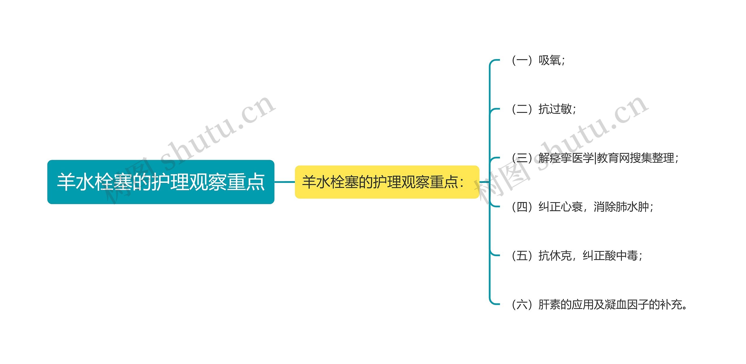 羊水栓塞的护理观察重点思维导图