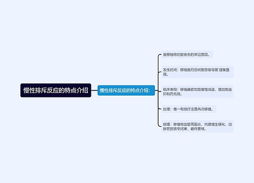 慢性排斥反应的特点介绍