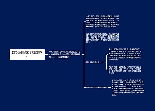 口腔保健误区你都知道吗？