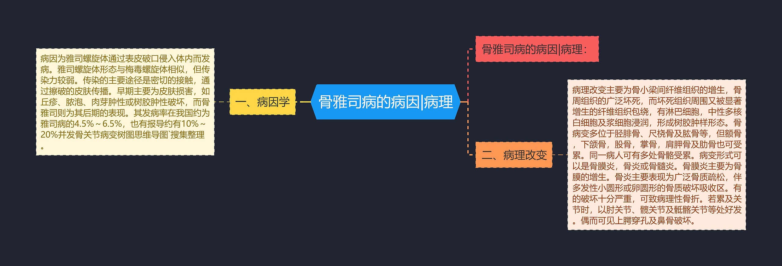 骨雅司病的病因|病理思维导图