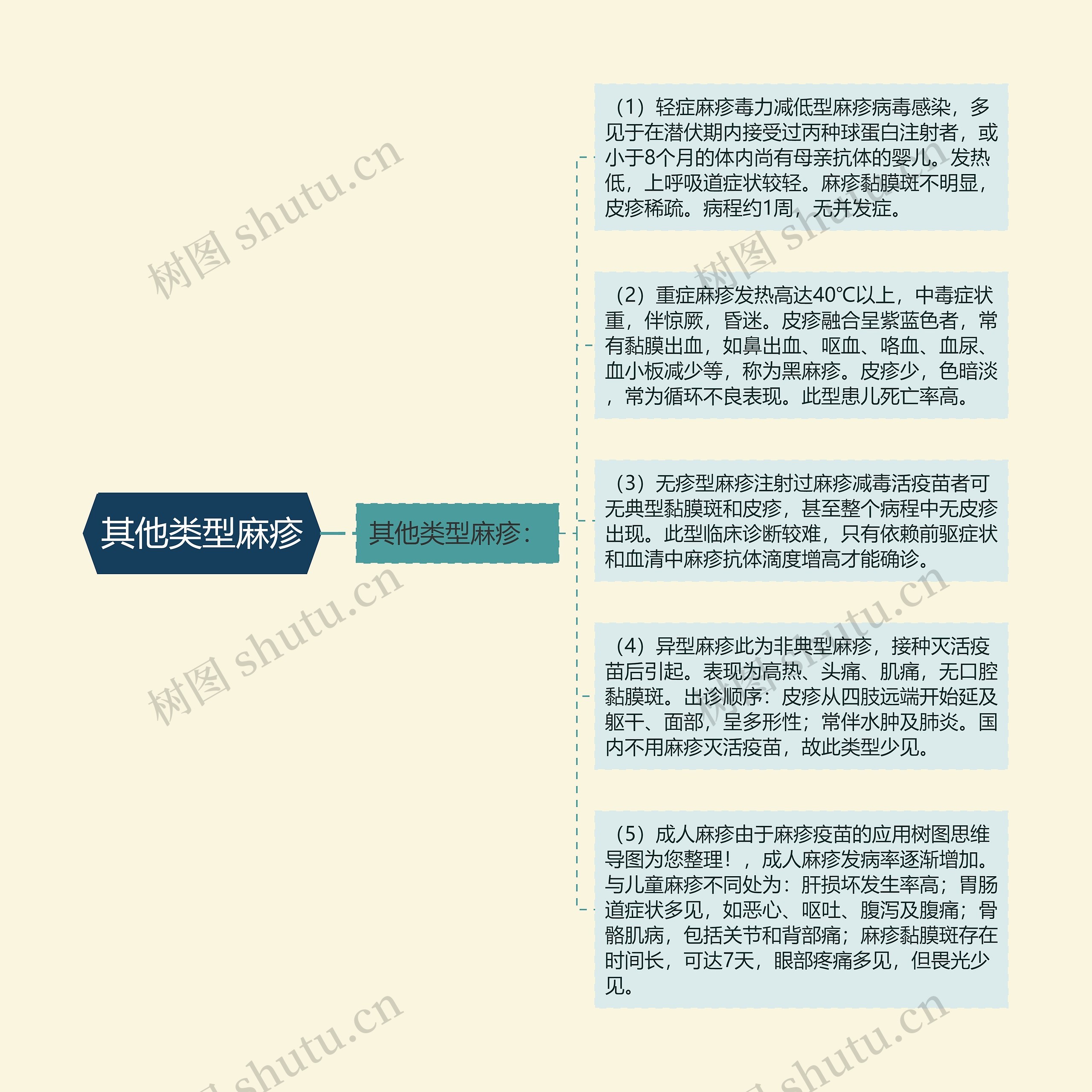 其他类型麻疹思维导图