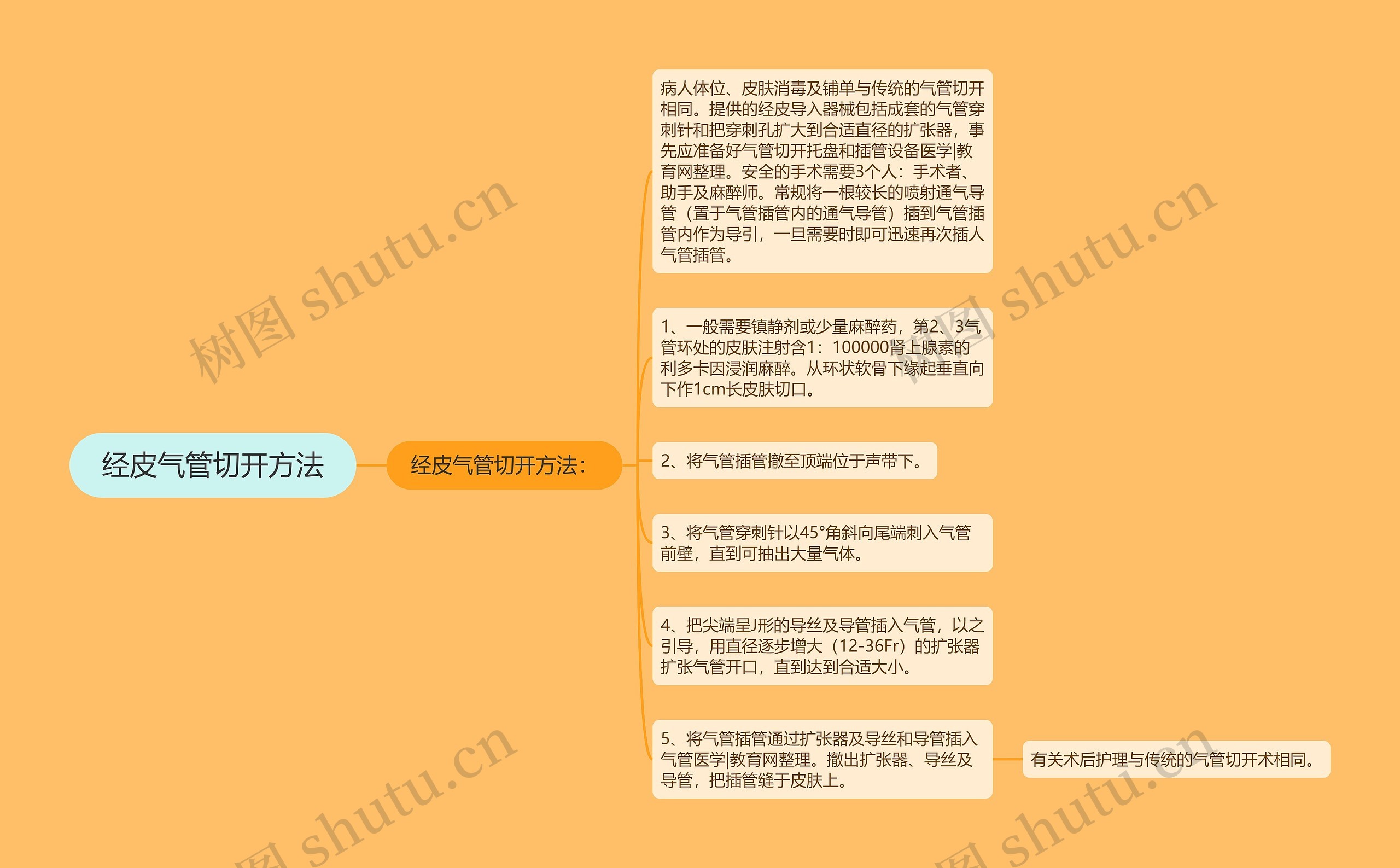 经皮气管切开方法思维导图