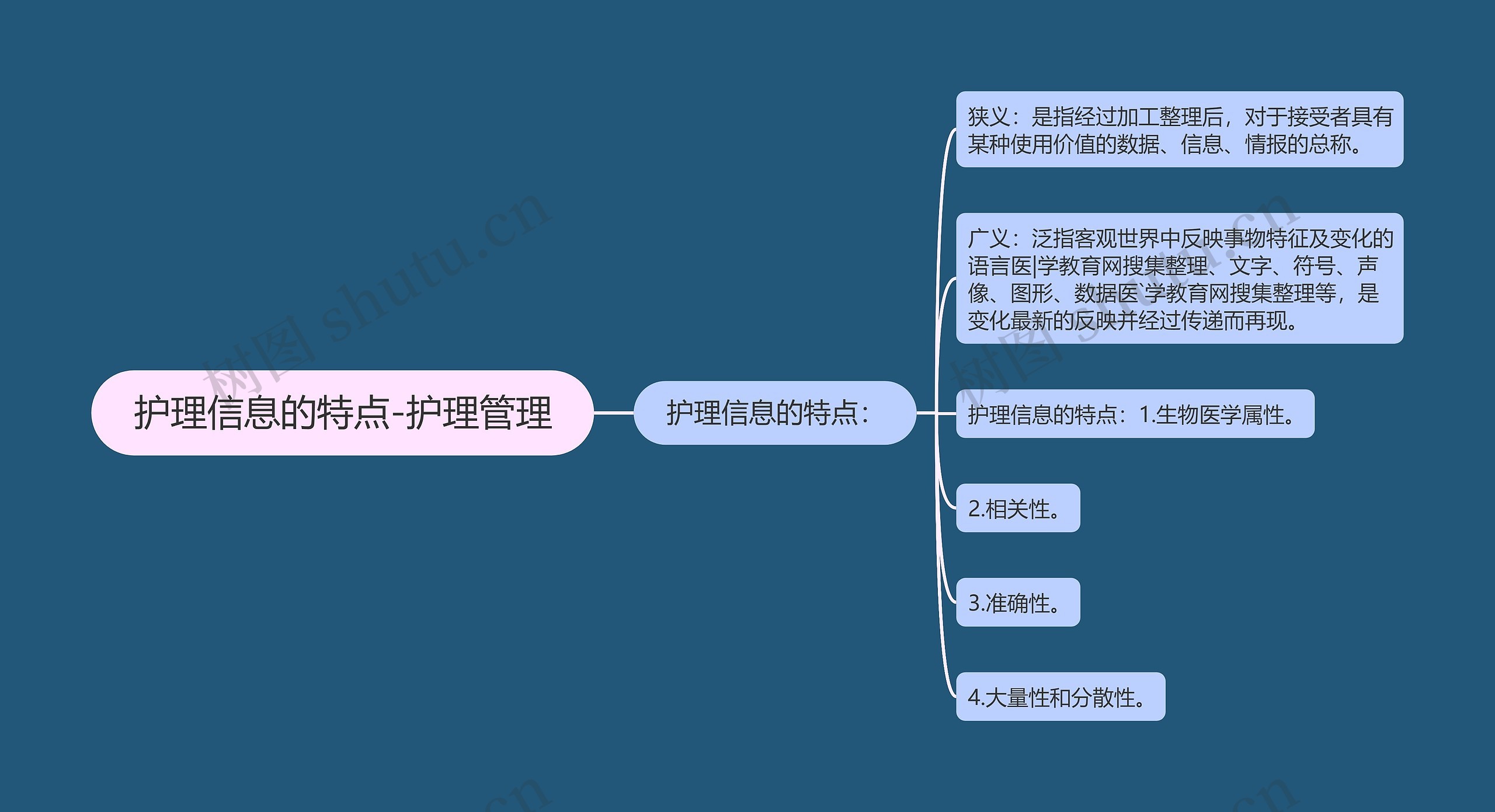 护理信息的特点-护理管理思维导图