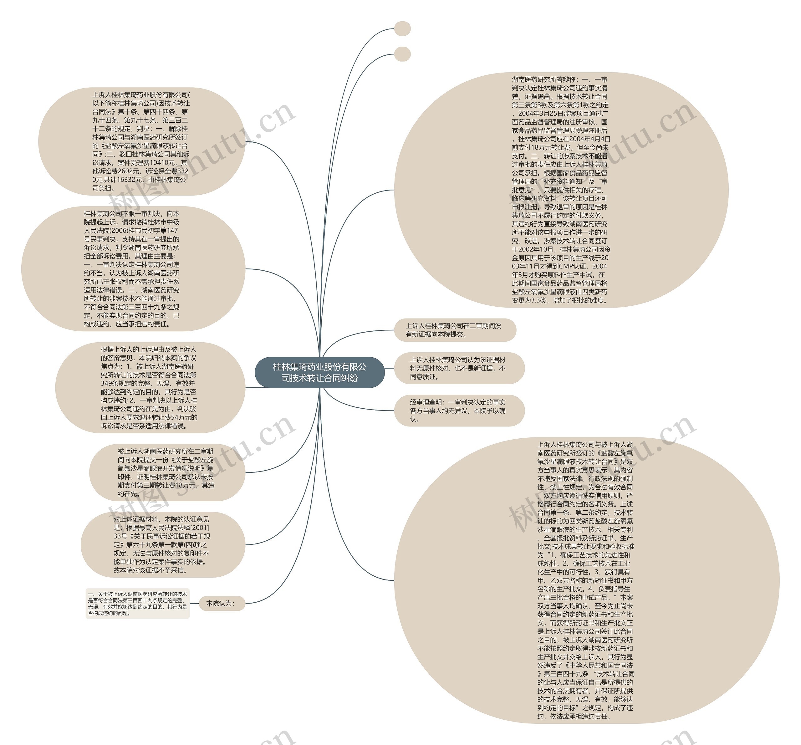桂林集琦药业股份有限公司技术转让合同纠纷思维导图