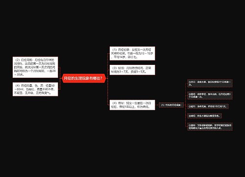 月经的生理现象有哪些？