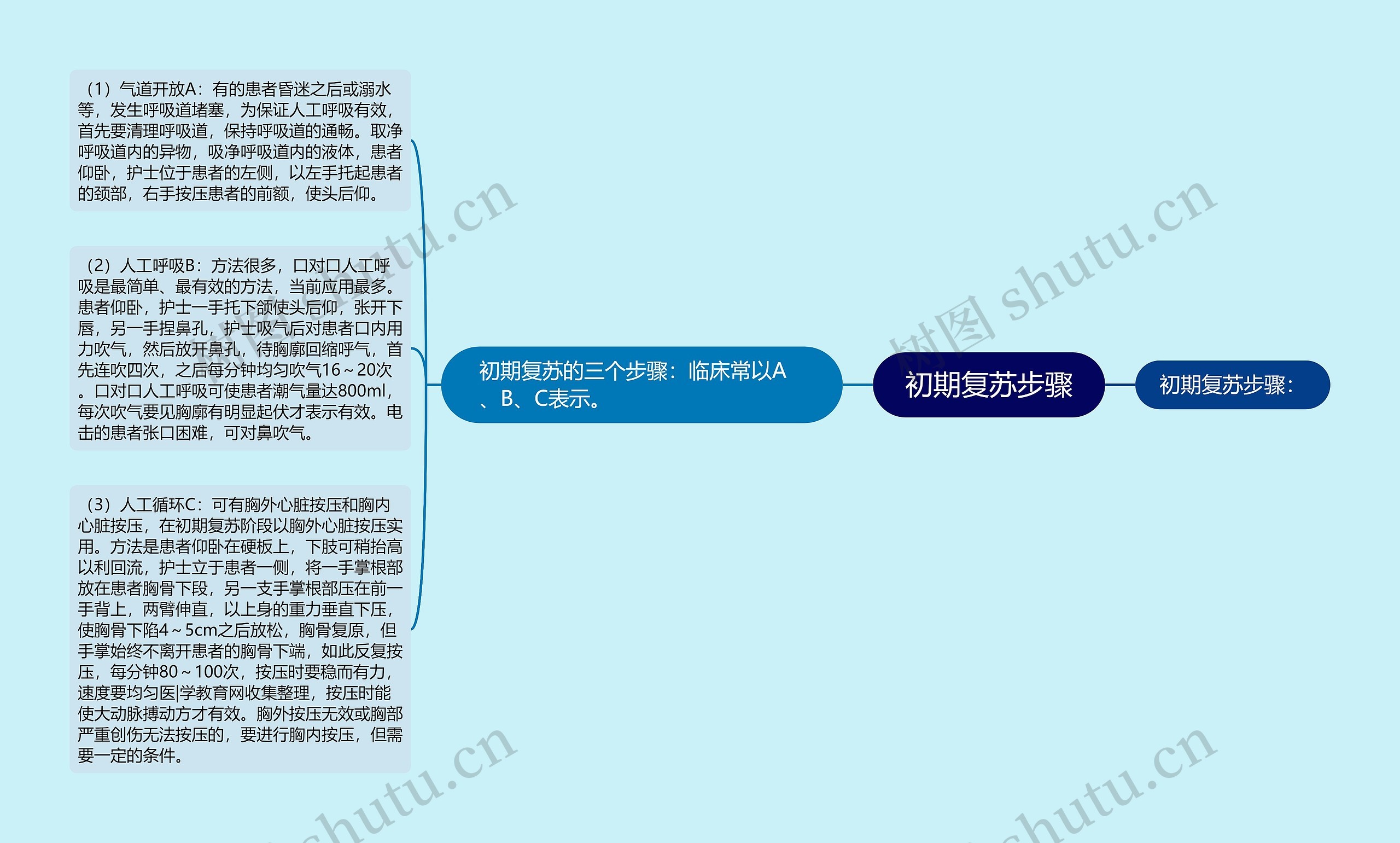 初期复苏步骤思维导图