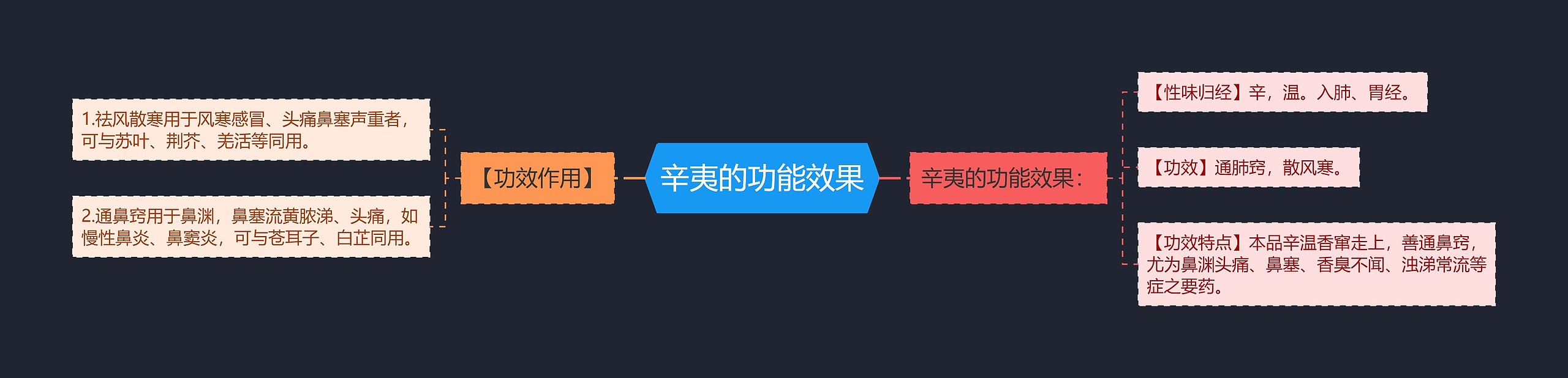 辛夷的功能效果思维导图