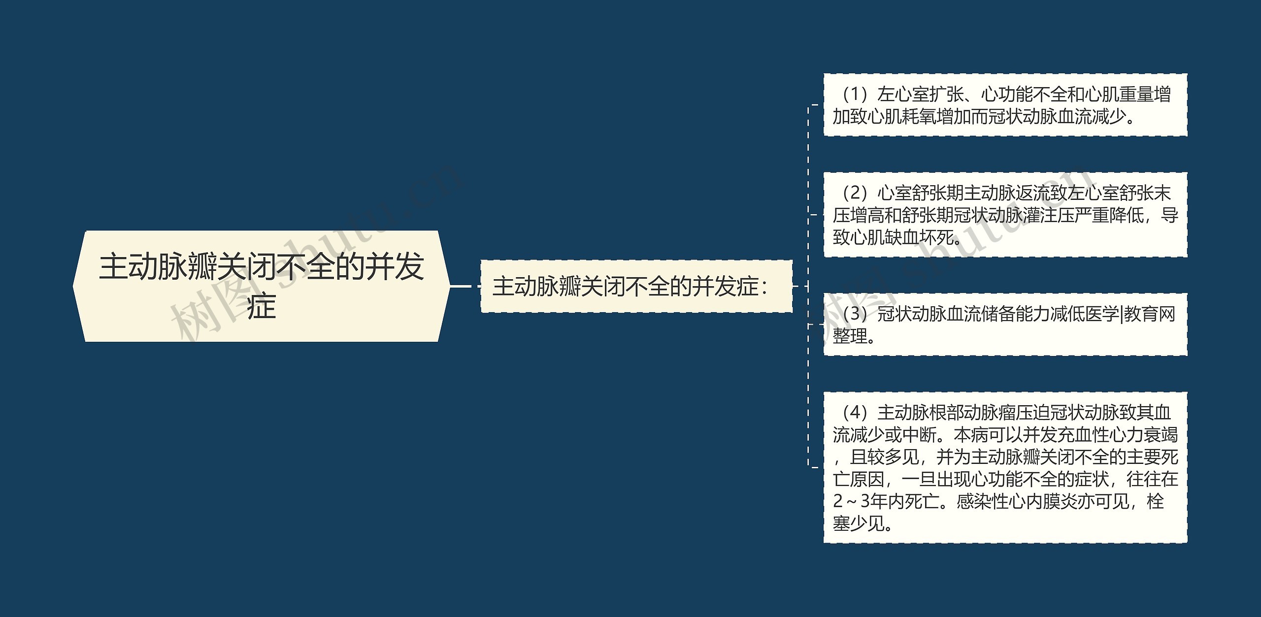 主动脉瓣关闭不全的并发症思维导图