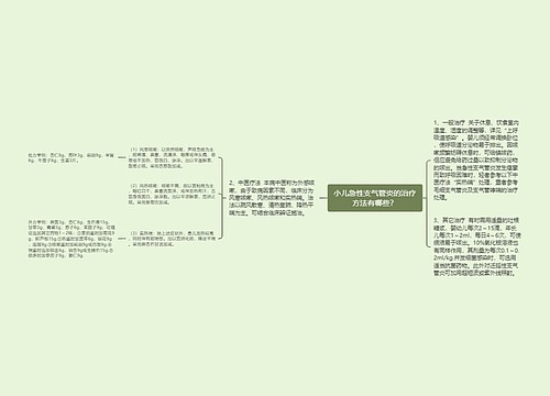 小儿急性支气管炎的治疗方法有哪些？