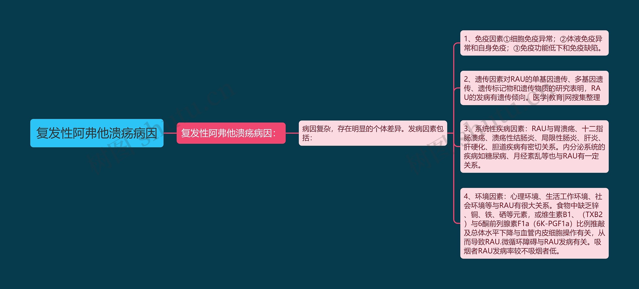 复发性阿弗他溃疡病因思维导图