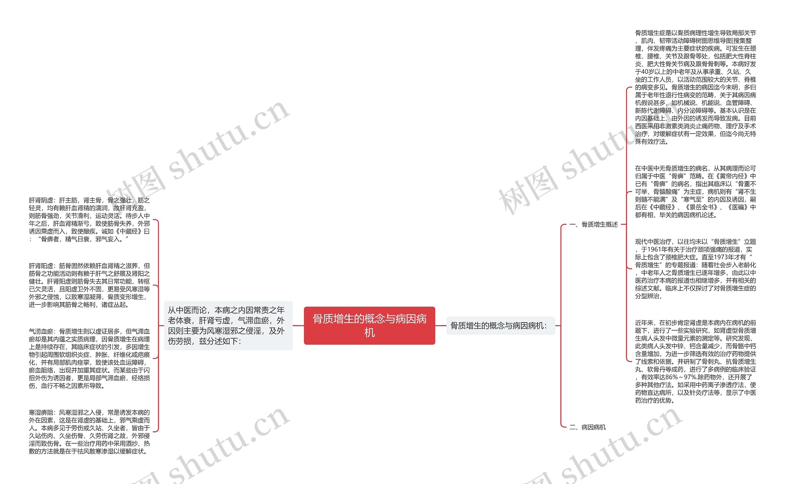 骨质增生的概念与病因病机思维导图