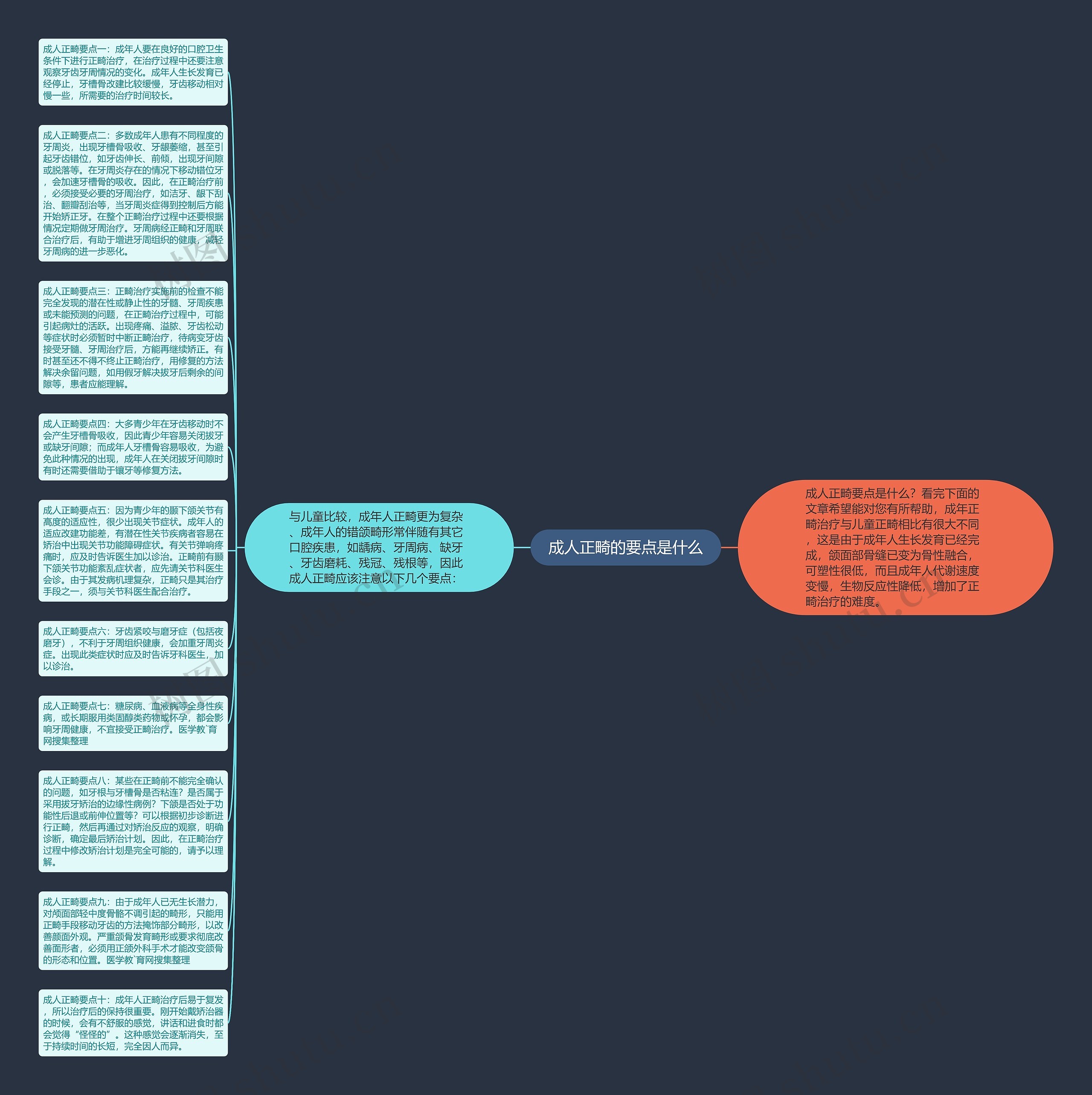 成人正畸的要点是什么思维导图