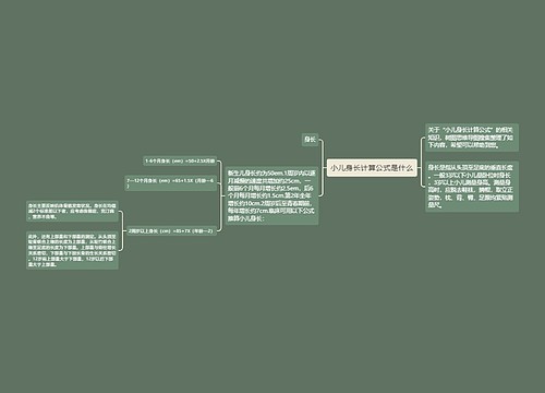 小儿身长计算公式是什么
