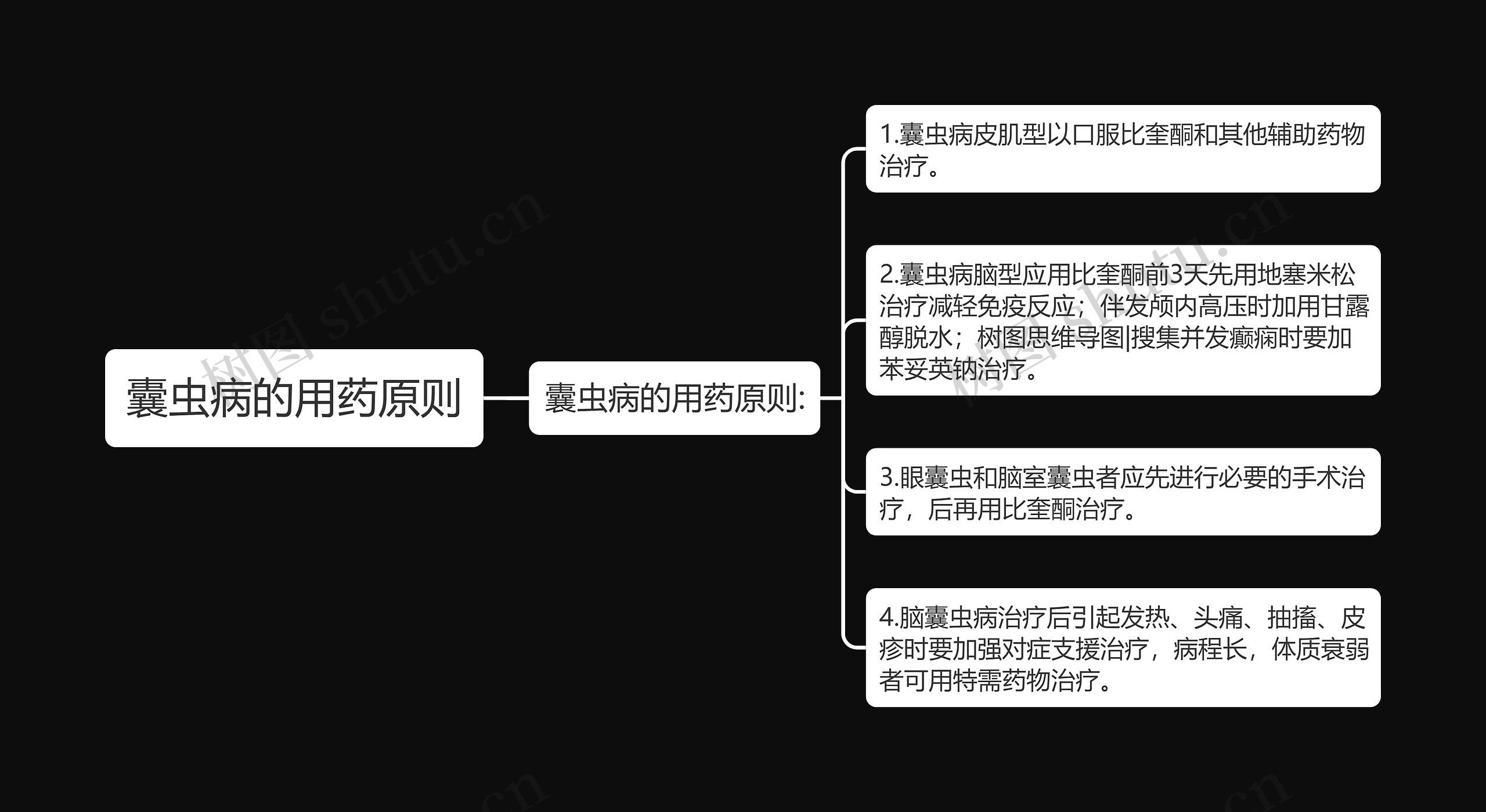 囊虫病的用药原则思维导图