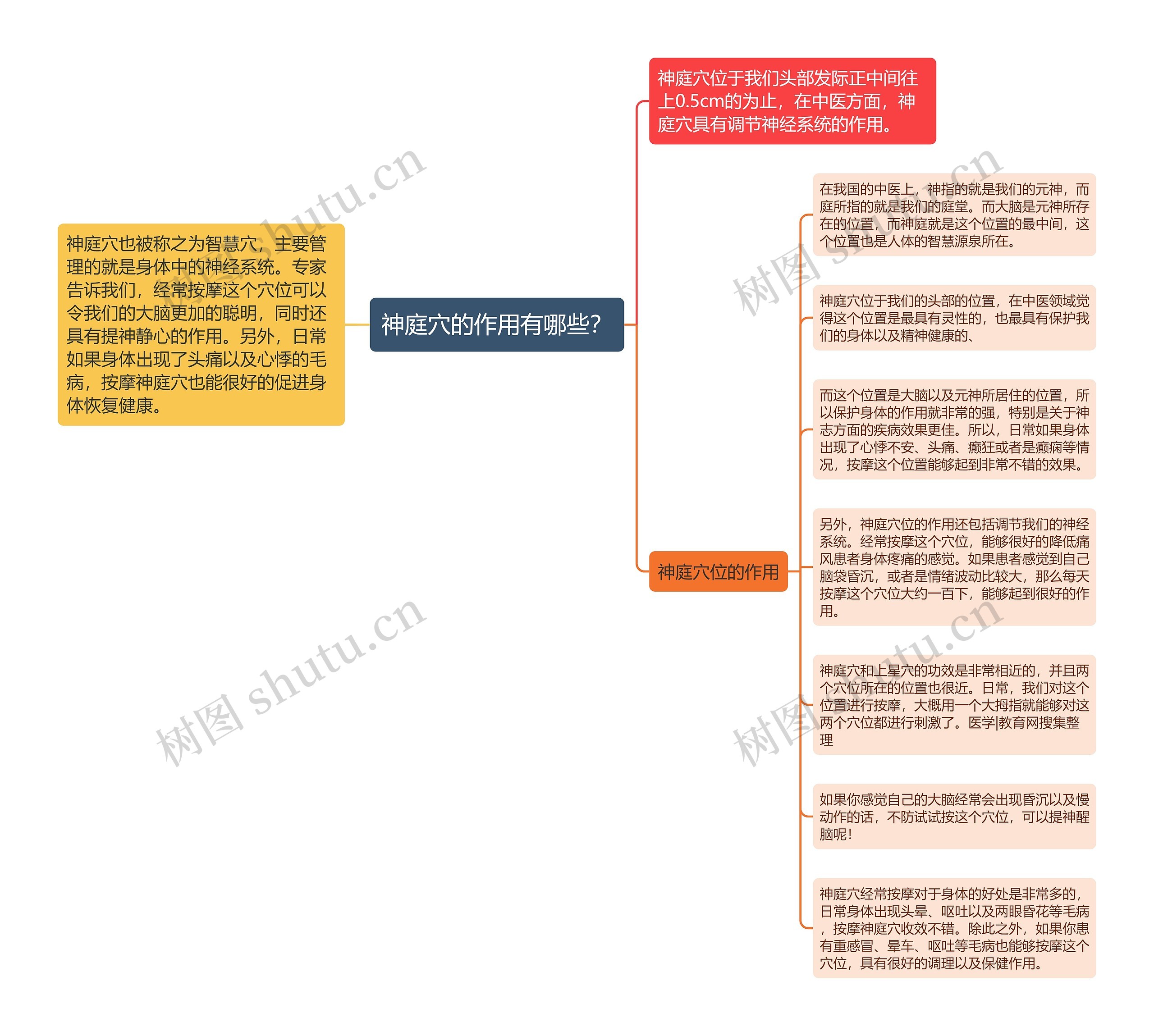 神庭穴的作用有哪些？思维导图