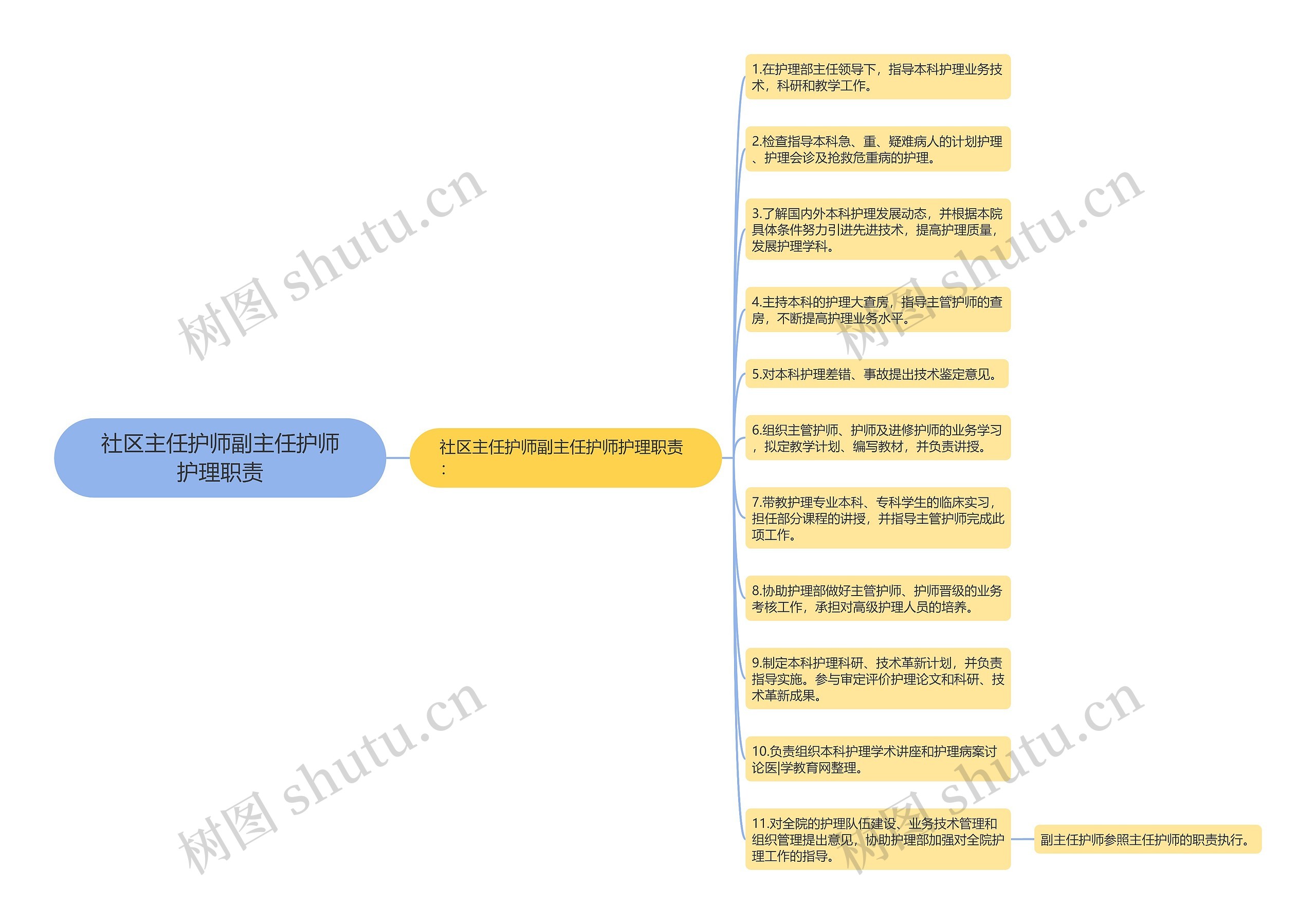 社区主任护师副主任护师护理职责思维导图