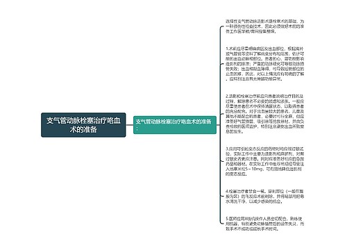 支气管动脉栓塞治疗咯血术的准备