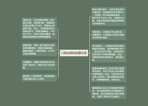 口腔出现白斑要注意