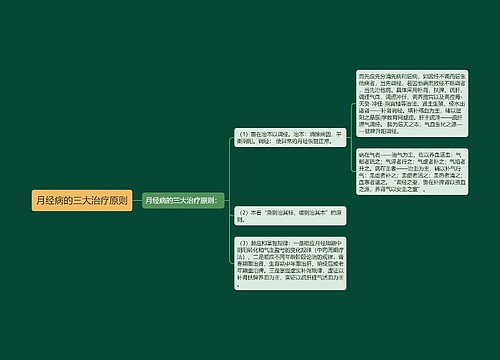 月经病的三大治疗原则