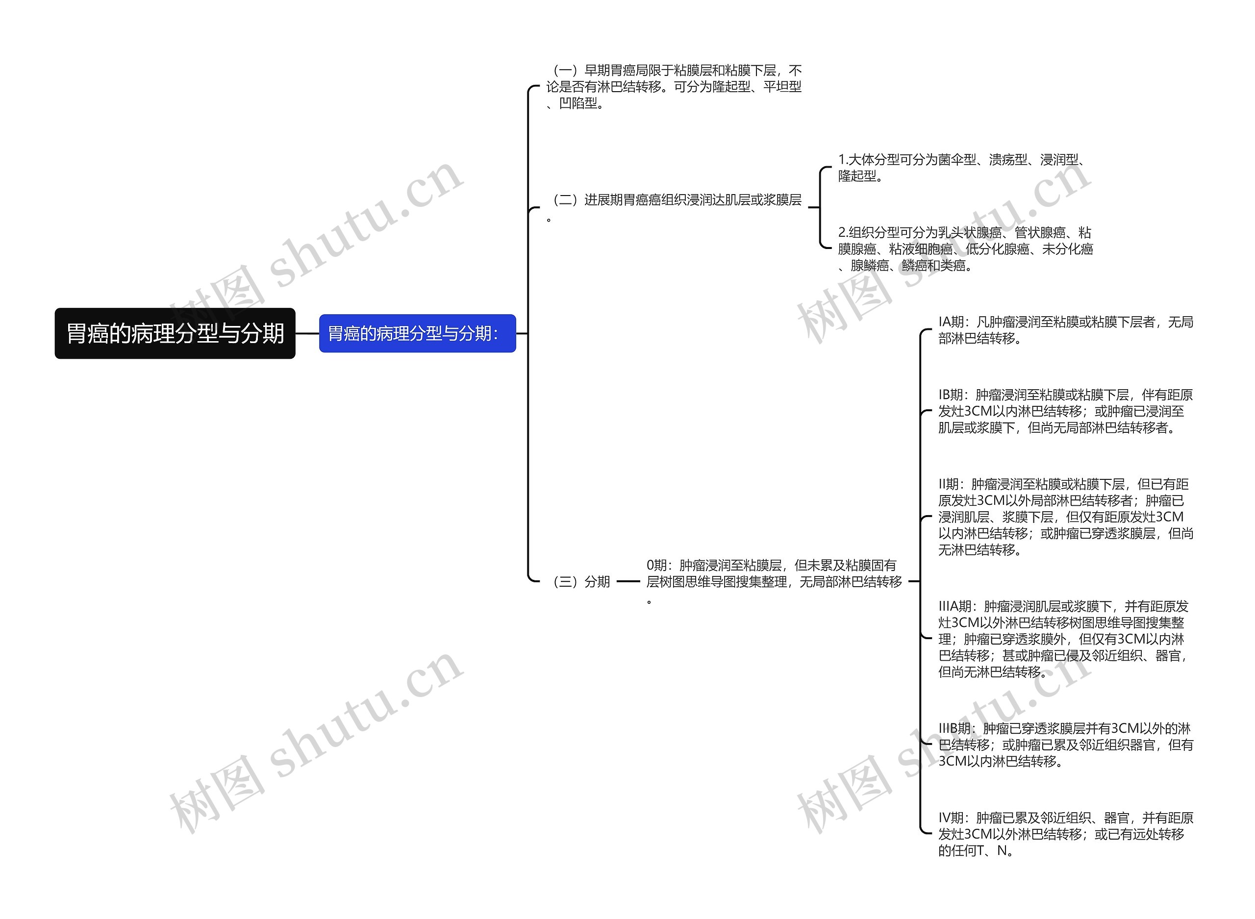 胃癌的病理分型与分期思维导图