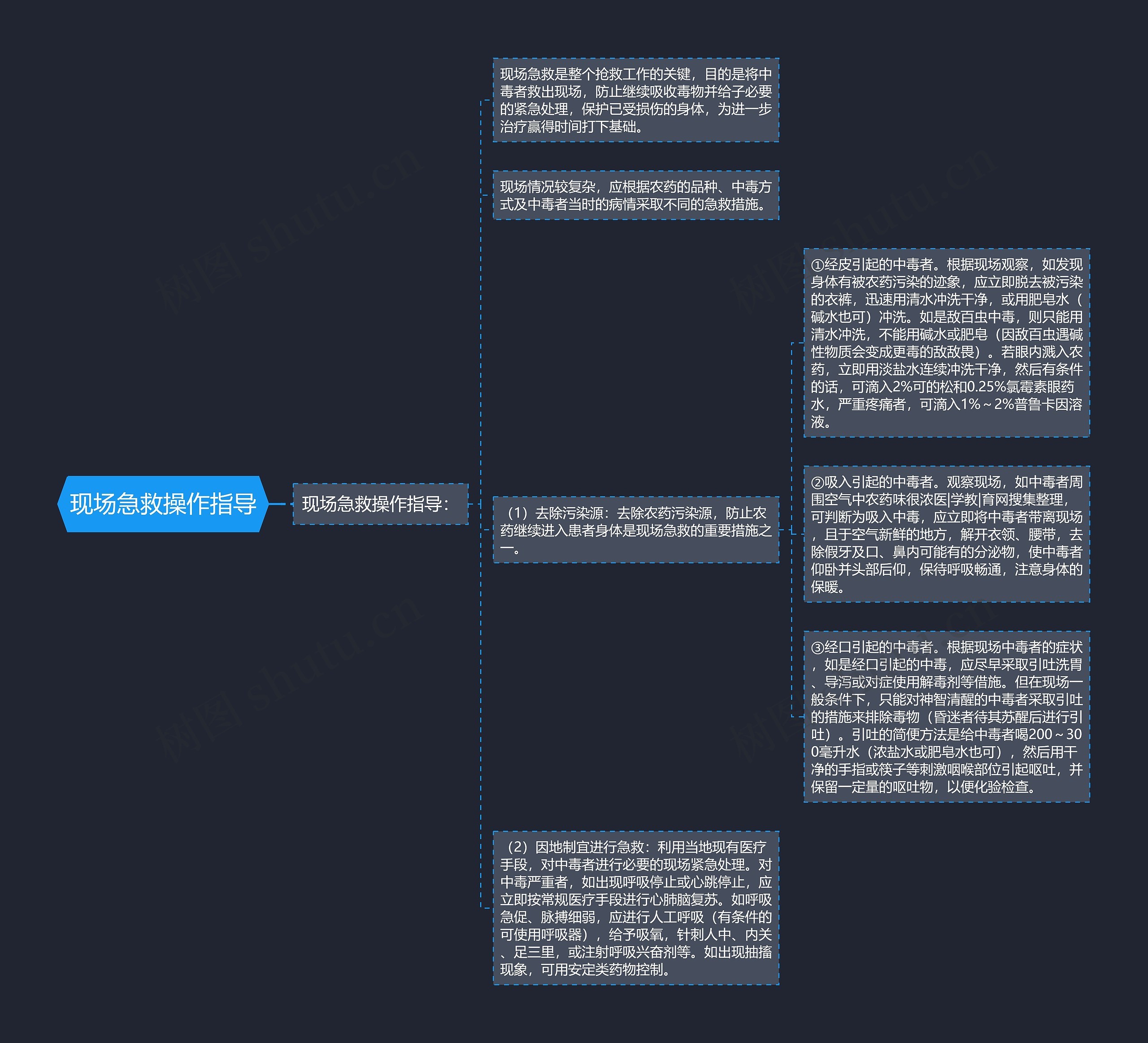 现场急救操作指导思维导图