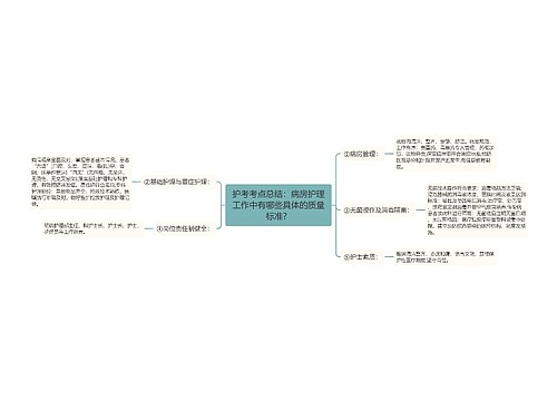 护考考点总结：病房护理工作中有哪些具体的质量标准？