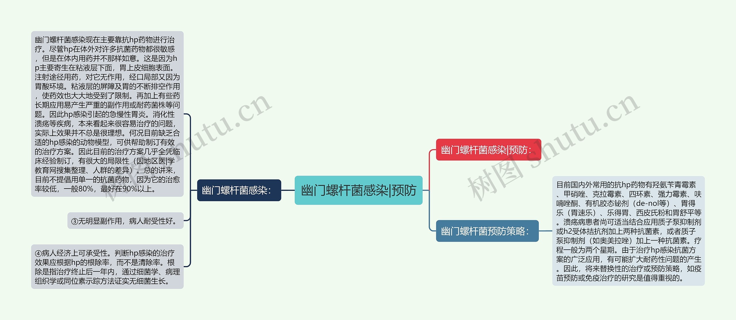 幽门螺杆菌感染|预防思维导图