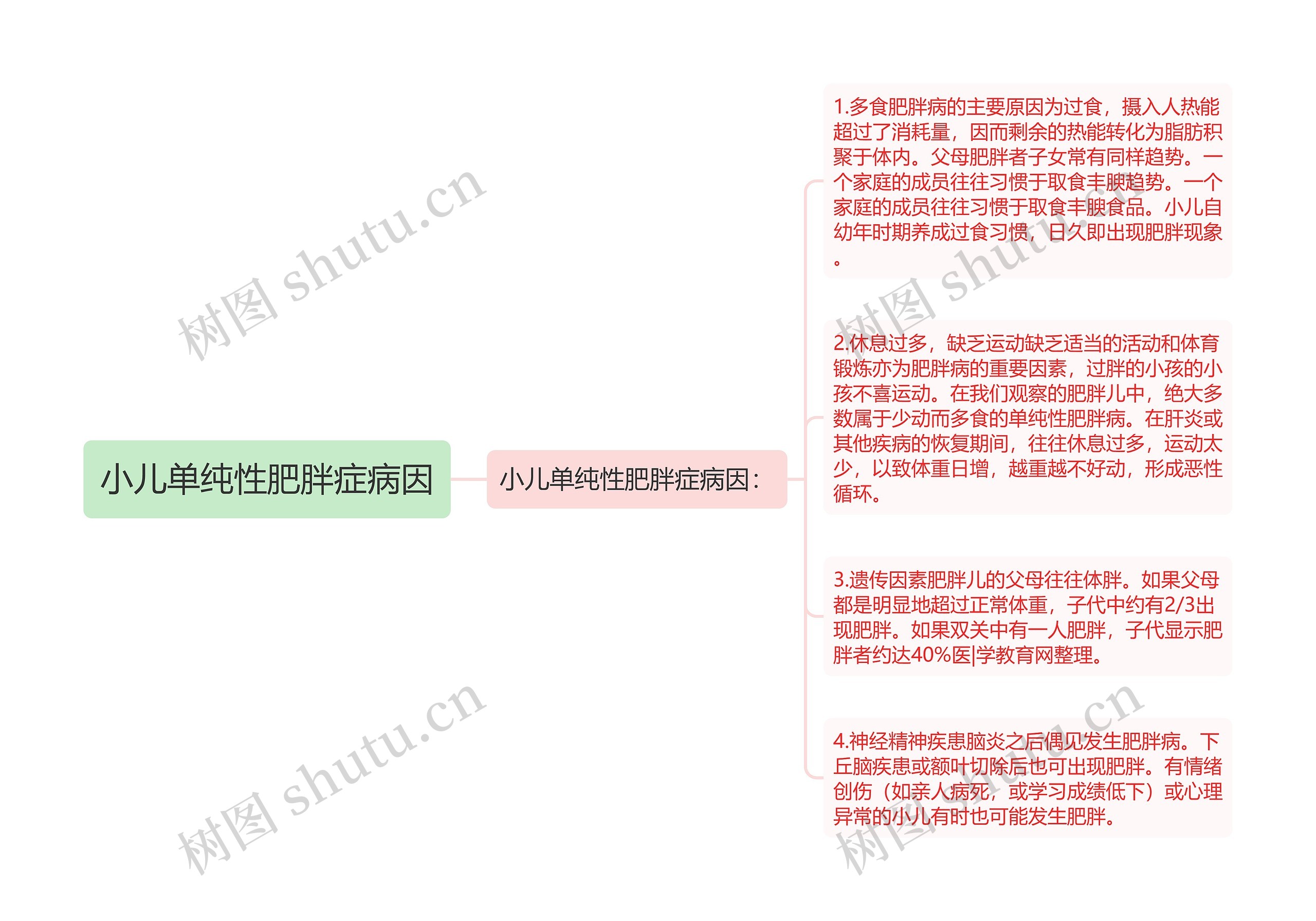 小儿单纯性肥胖症病因思维导图